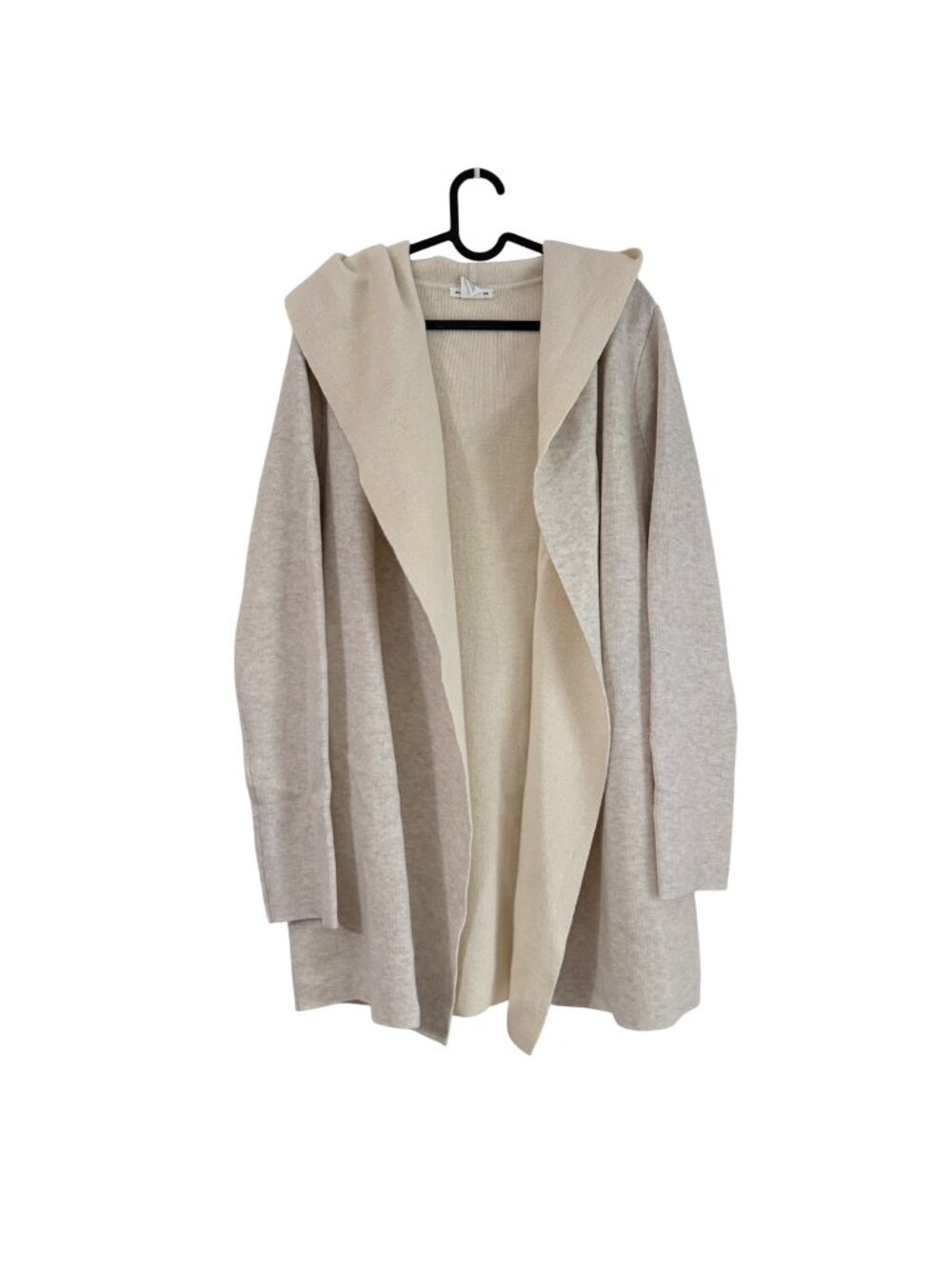 Club Monaco Oatmeal Womens Medium Merino Wool Cashmere Hooded Cardigan
